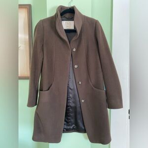 Aritzia Italian Wool Brown Cocoon Coat Size XS